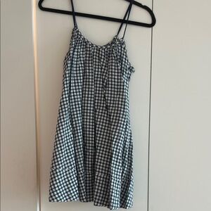 J. Crew Navy and White Checkered Mini Dress